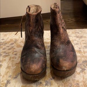 Brown/black bedstu wedge booties